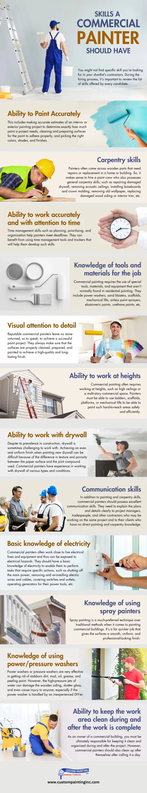 Infographic on the skills a Dublin, CA Commercial Painter Should Have
