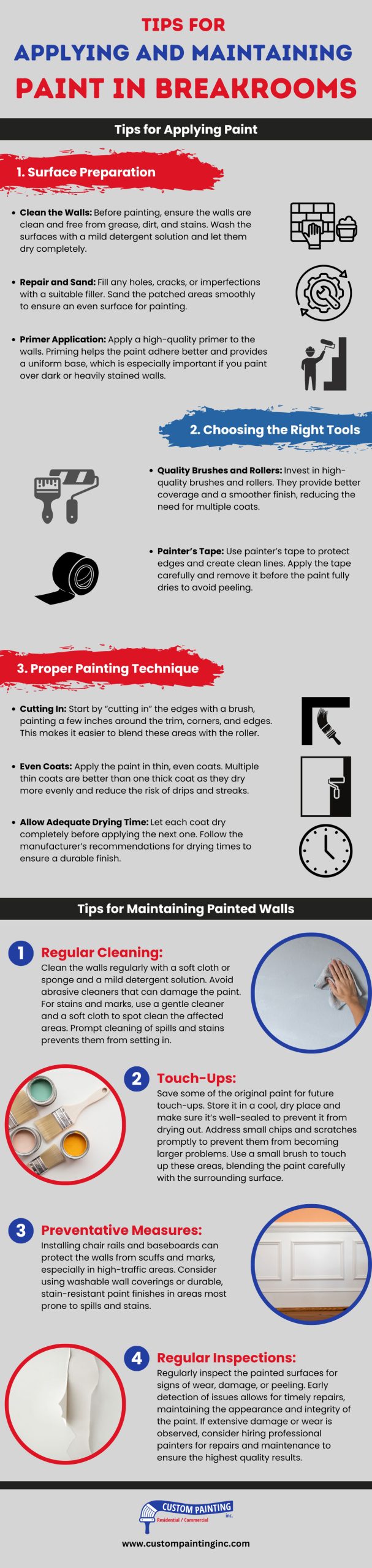 Infographic on Tips for Applying and Maintaining Paint in Commercial Breakrooms in the Bay Area