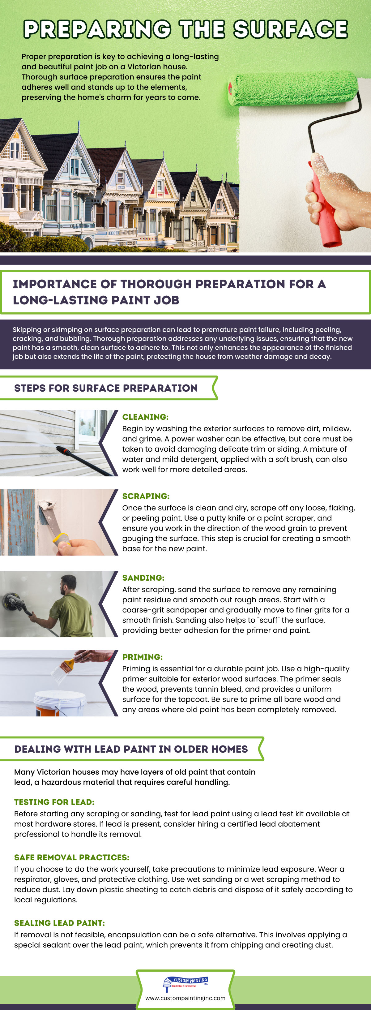 Infographic on tips for Preparing the Surface of a Victorian Home in the Bay Area